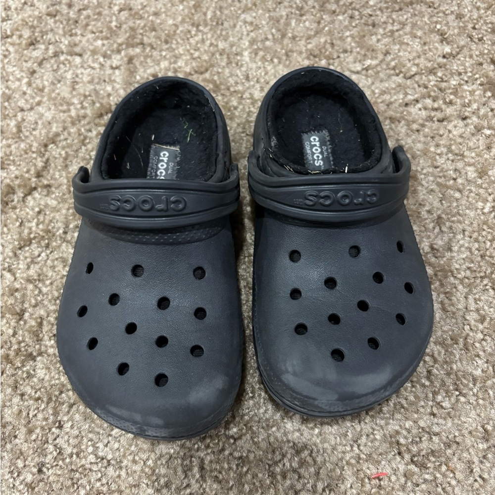 CROCS Kids Black Slippers